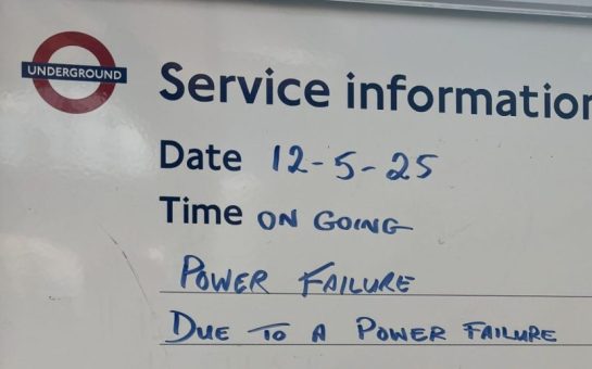 A sign at Earl's Court detailing the Underground power outage (Credit: Jack Darlington)