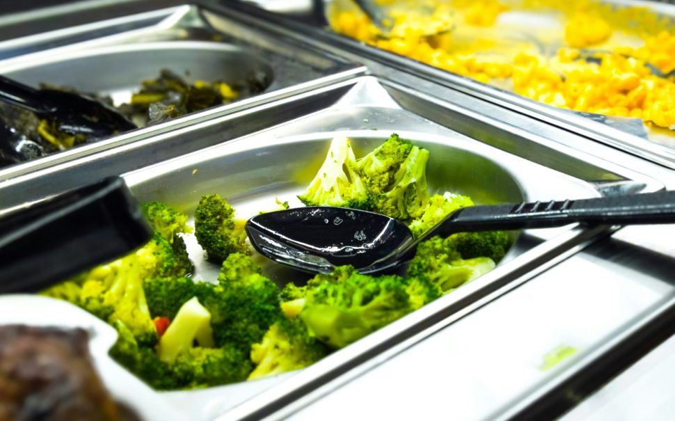 A tray of food