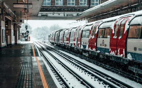 London Underground train in the snow - from unsplash so copyright free