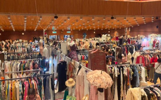 Kensington Town Hall filled with vintage dresses and other clothes