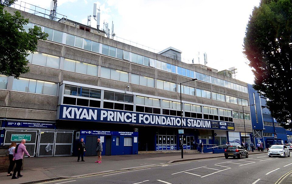 The outside of the Kiyan Prince Foundation Stadium - home of QPR