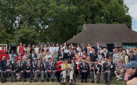 An image of the crowd at the veterans event
