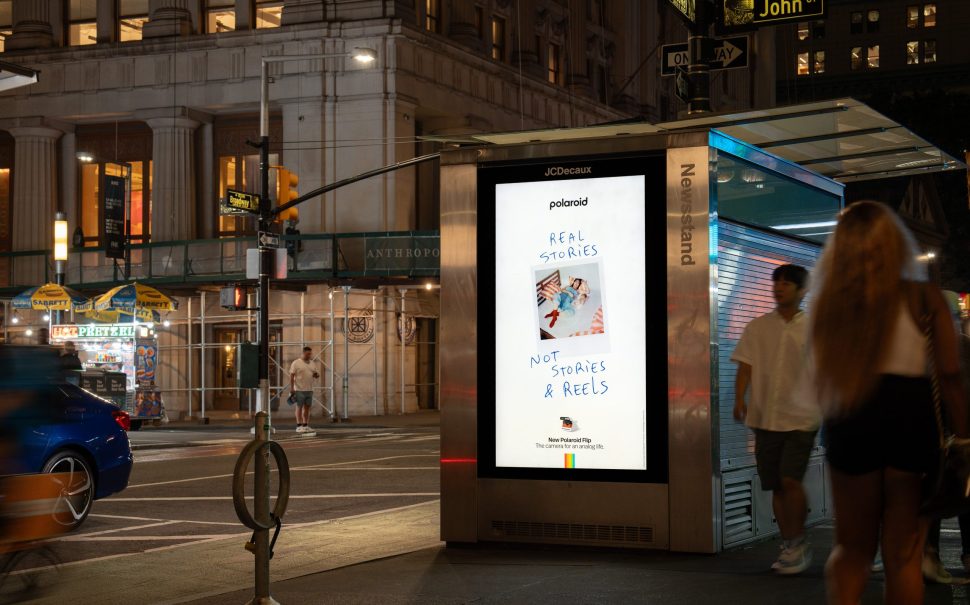 A polaroid advertisement in New York as part of their campaign