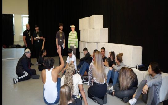 School Children taking part in Voicebox workshop