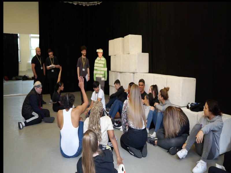 School Children taking part in Voicebox workshop