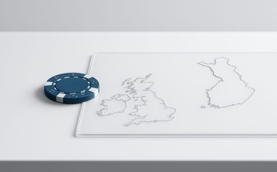 A gambling chip with a map of the British Isles and Finland (Credit: Bazoom AI)