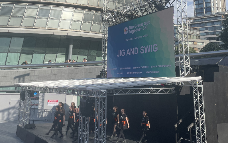 Stage and performers at the Great Get Together 2025