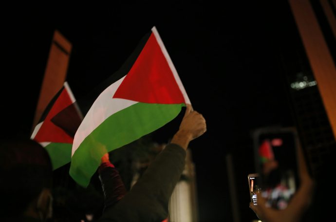 People holding Palestine flags (Credit: Free to use from Unsplash)