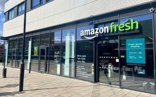 Front exterior of Amazon Fresh store in Hounslow
