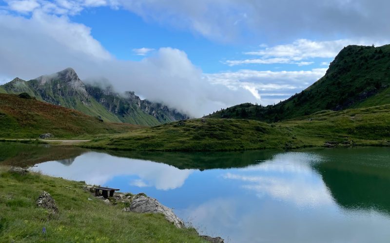 Looking out over Lac Vert (Credit: Olivia Franks)