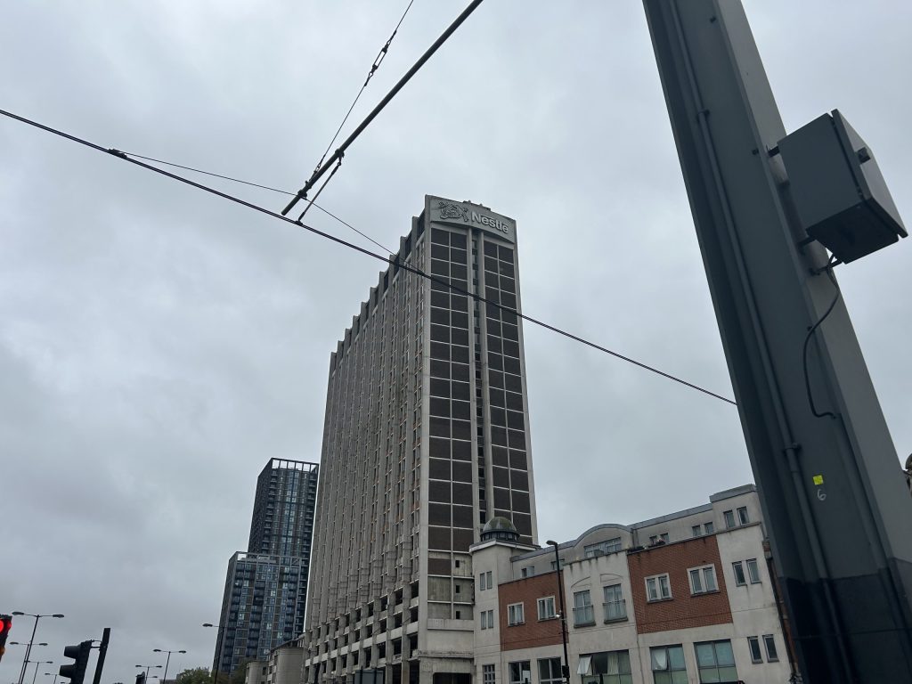 Nestle tower in Croydon, as seen on paranormal map