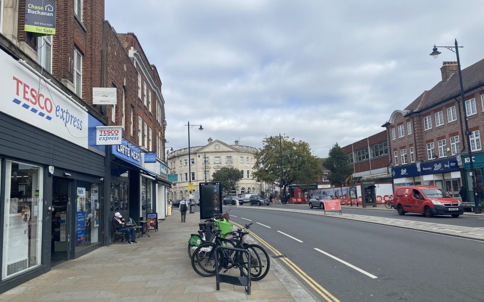 Image of Twickenham high street outside Tesco Express