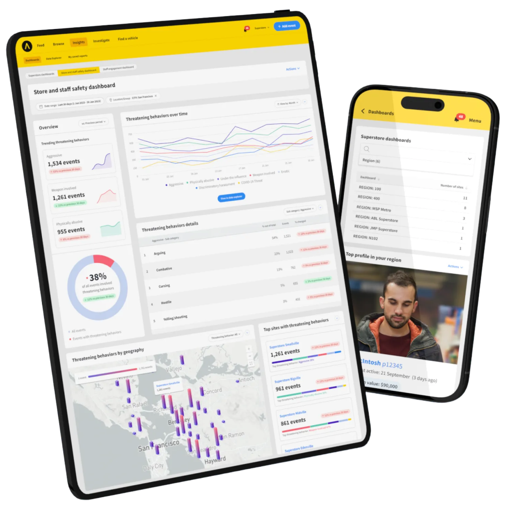 Picture showing the insight into shoplifting retailers and police can get from retrospective image-matching software Auror