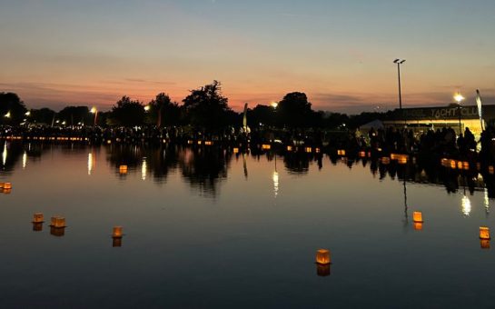 Lanterns floating on Long Pond at Clapham Common