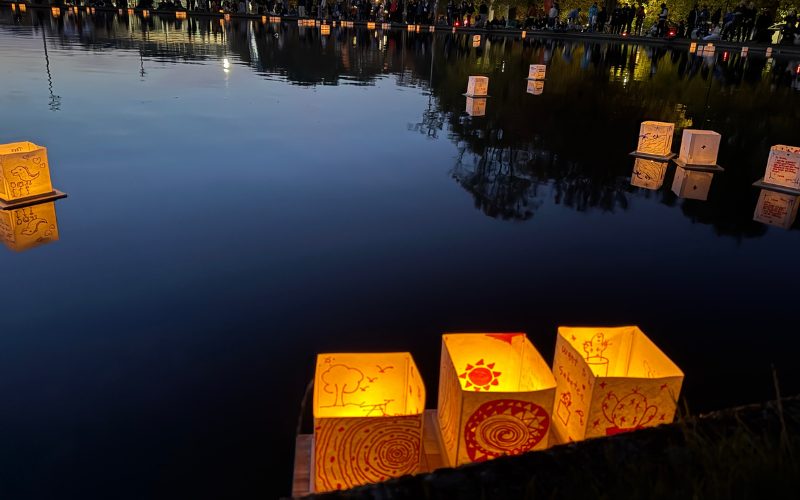 Lanterns on Long pond.