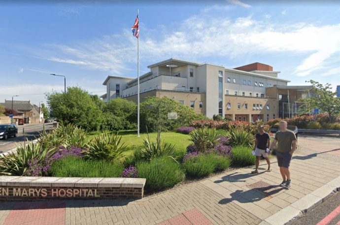 An outside shot of Queen Mary's Hospital, Putney.