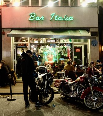 Bar Italia in Soho - an iconic meet-up spot for bikers.