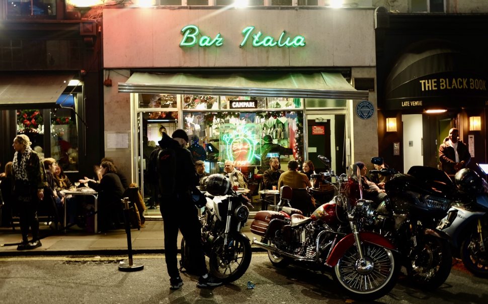Bar Italia in Soho - an iconic meet-up spot for bikers.
