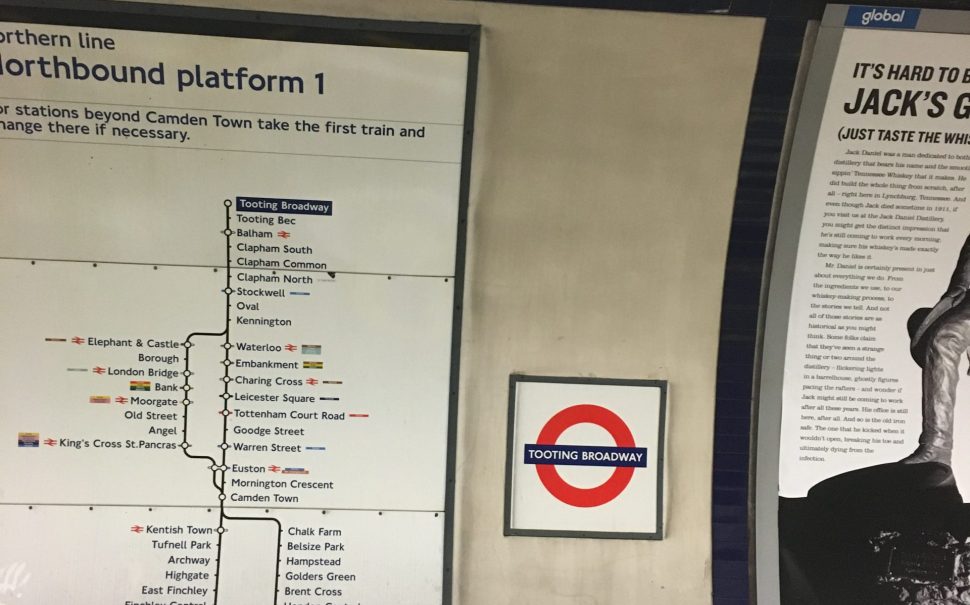 Tooting Broadway underground station platform