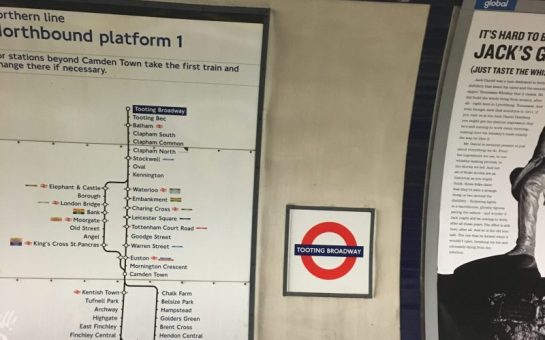 Tooting Broadway underground station platform