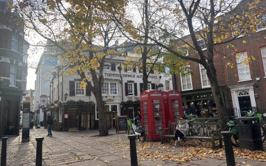 Site of Ted Lasso filming on Richmond Green - including The Prince's Head pub and two red postboxes