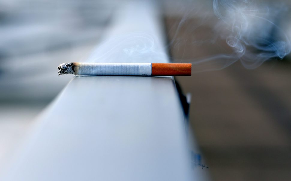 Photo of a lit cigarette