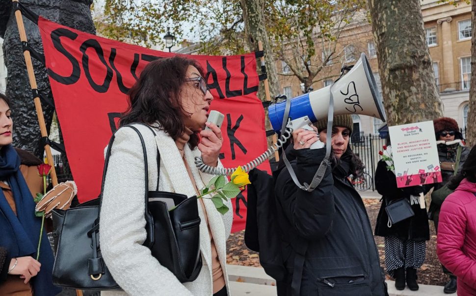 Southall Black Sisters host a vigil to protest against femicide and 'honour' based abuse. Credits: Southall Black Sisters