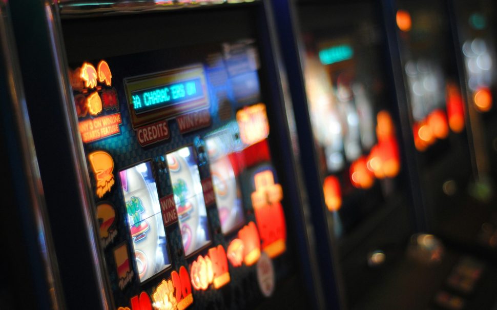 Picture of a slot machine in a casino setting