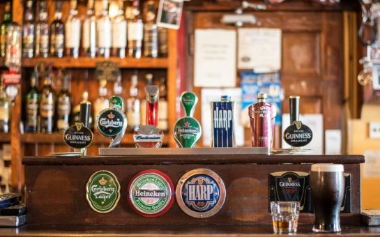 Pint taps at a local community pub
