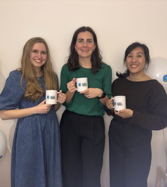 A photo of the joint directors of the Clapham London Speech Therapy Clinic at its' launch.