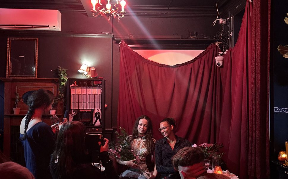 Gina Corrieri and Rosie Okotcha posing for photos at the event.