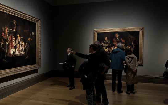 Orrery and The Air Pump pictured next to each other in gallery space