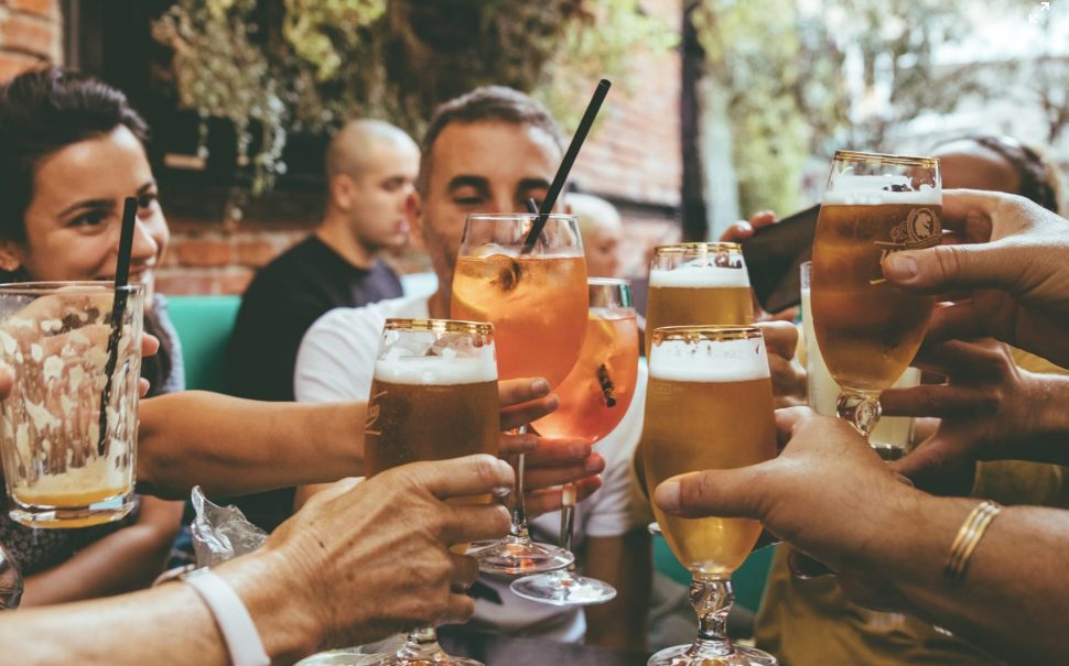 People enjoying drinks at the pub