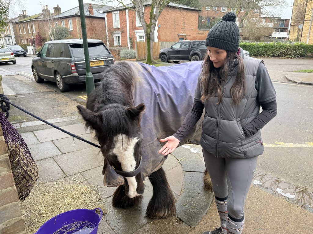 Laura next to horse.