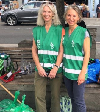 The two Beautify Balham co-founders, Jean Millar and Justine McNeil, at a litter pick.