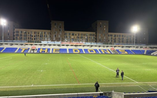 This is a picture of Plough Lance, the home ground of London Broncos.