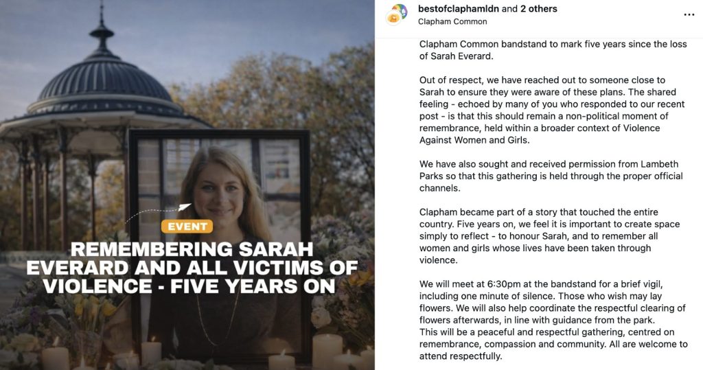 A post featuring a woman's face, with a building in the background. 