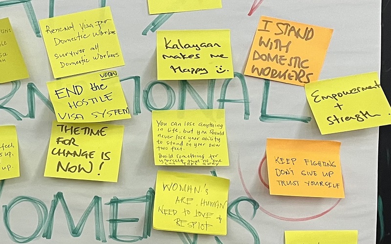 Words on sticky notes