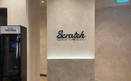 Scratch Golf branding inside the new Balham Golf Simulator