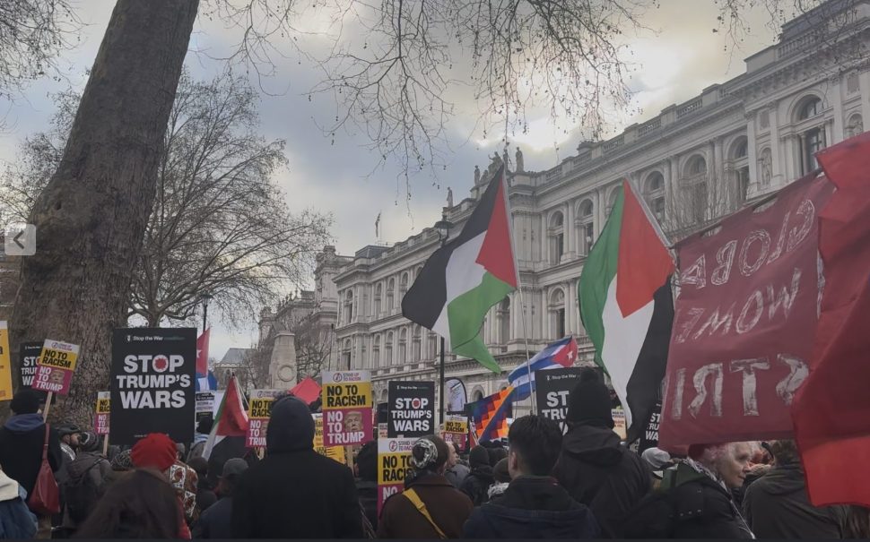 Protesters outside Downing Street