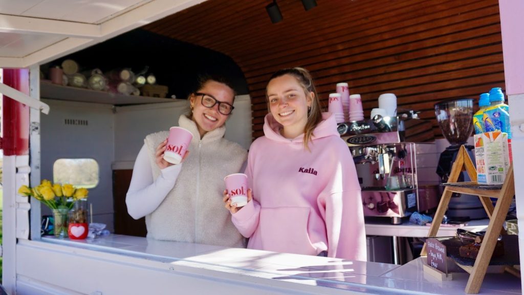 OUT OF OFFICE: Lily-Rose Meaton (left) and Sophie Sparkes (right) quit their jobs to open their dream mini-café