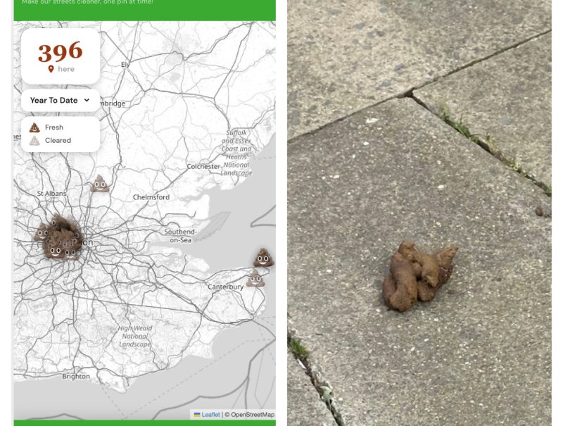 Pin the Poo website next to poo that was pinned