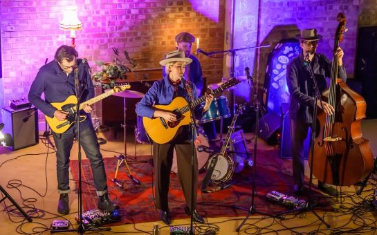 Country music singer Ashley Campbell performing