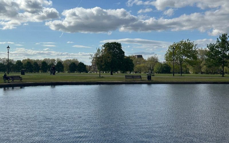 Clapham Common, lake, water, park, green space