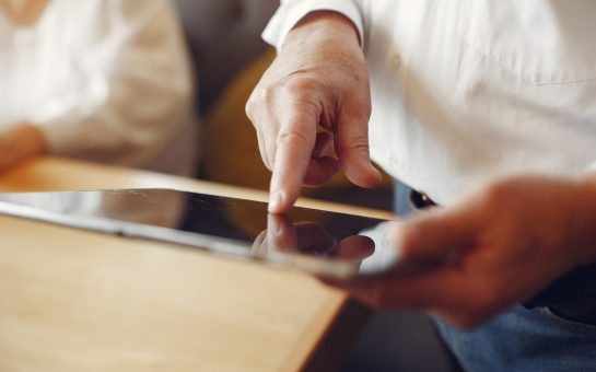 Someone using a tablet