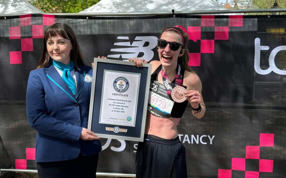 Chelsea Grogan with her Guiness World Record certificate