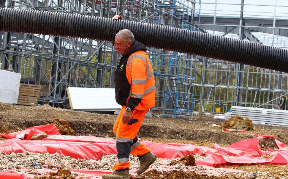 A builder working on site (Credit: Mackenzie Whittaker)