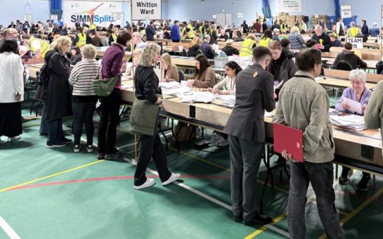 local election votes being counted at richmond tennis hall