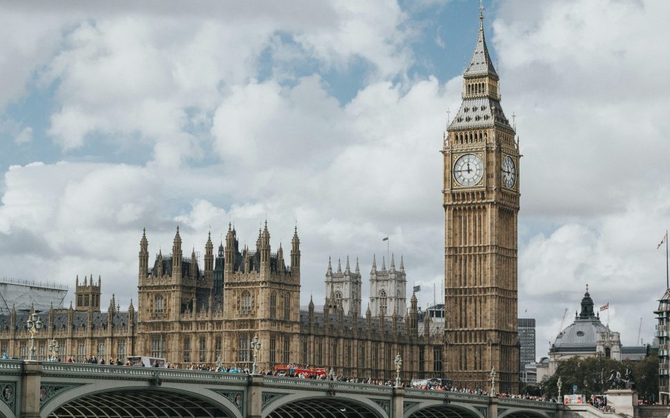 The Houses of Parliament, taken from the river.