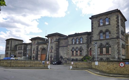 HMP Wandsworth, as seen from just outside the entrance.